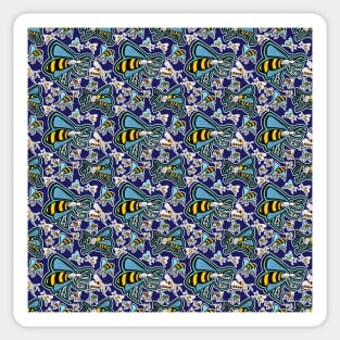 Repeating bee fashion print Sticker